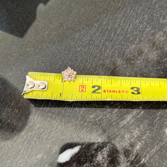 Rose Gold Crystal Stud Flower Earrings - Picture 4 of 4